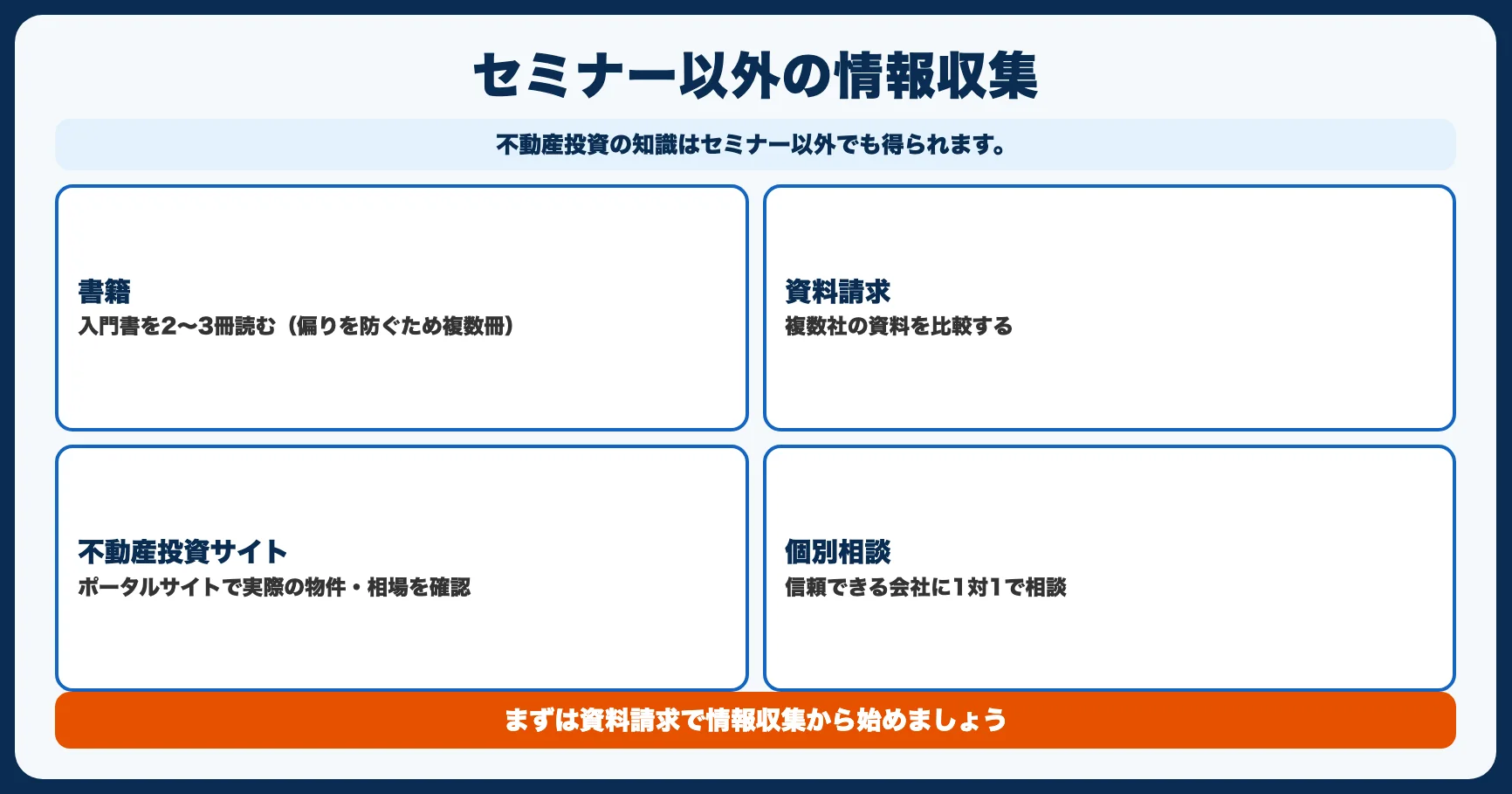 セミナー以外の情報収集方法